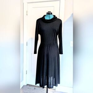 Vintage Byer Too! Juniors sz 5 dress black witchy cowl neck 3/4 sleeve witchy